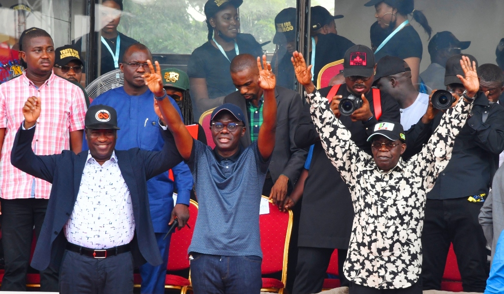 MASSIVE TURNOUT AS SOUTHWEST YOUTHS RALLY IN LAGOS TO ENDORSE TINUBU.